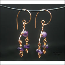 Load image into Gallery viewer, Amethyst Chandelier Earrings - Jewelry Hand Made