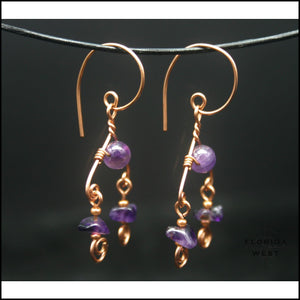 Amethyst Chandelier Earrings - Jewelry Hand Made