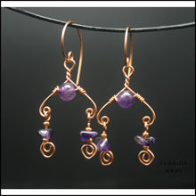 Load image into Gallery viewer, Amethyst Chandelier Earrings - Jewelry Hand Made