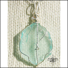 Load image into Gallery viewer, Aqua Sea Glass - Sterling Silver Wrap - Jewelry Hand Made