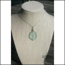 Load image into Gallery viewer, Aqua Sea Glass - Sterling Silver Wrap - Jewelry Hand Made