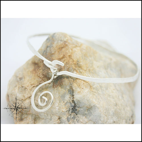 Argentium(r) Silver Swirl Bangle - Jewelry Hand Made