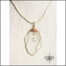 Load image into Gallery viewer, Clear Sea Glass - Copper Wire Wrap - Jewelry Hand Made