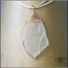 Load image into Gallery viewer, Clear Sea Glass - Copper Wire Wrap - Jewelry Hand Made