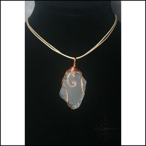 Clear Sea Glass - Copper Wire Wrap - Jewelry Hand Made