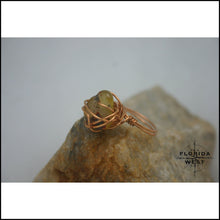 Load image into Gallery viewer, Copper &amp; Amber Handmade Ring - Jewelry Hand Made