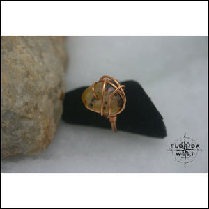 Copper & Amber Handmade Ring - Jewelry Hand Made