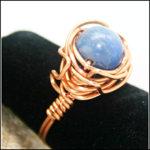 Copper and Stone Handmade Ring - Jewelry Hand Made