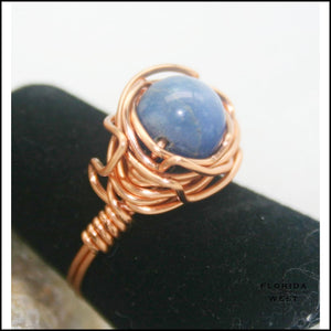 Copper and Stone Handmade Ring - Jewelry Hand Made