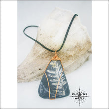 Load image into Gallery viewer, Fossilized Fern &amp; Copper Necklace - 300 Million Yrs Old - Jewelry Hand Made