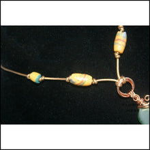 Load image into Gallery viewer, Sea Glass and Vintage African Krobo Trade Beads Necklace - Jewelry Hand Made