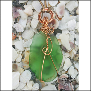 Sea Glass and Vintage African Krobo Trade Beads Necklace - Jewelry Hand Made