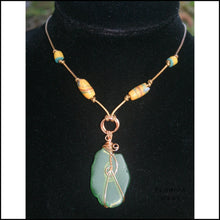 Load image into Gallery viewer, Sea Glass and Vintage African Krobo Trade Beads Necklace - Jewelry Hand Made