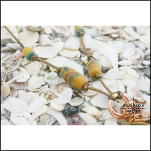 Sea Glass and Vintage African Krobo Trade Beads Necklace - Jewelry Hand Made