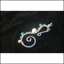 Load image into Gallery viewer, Seahorse Pendant - Large - Sterling Pearl and Apatite - Jewelry Hand Made