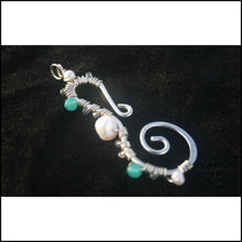 Load image into Gallery viewer, Seahorse Pendant - Large - Sterling Pearl and Apatite - Jewelry Hand Made